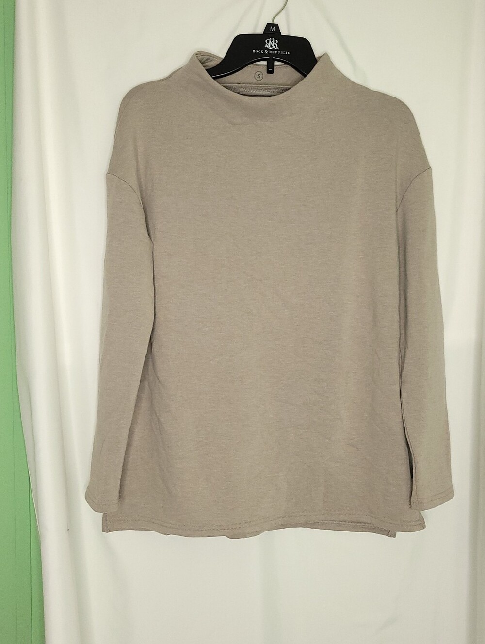 FREE FLY Women's Minimalist Mockneck Pullover Sweatshirt In Taupe SMALL